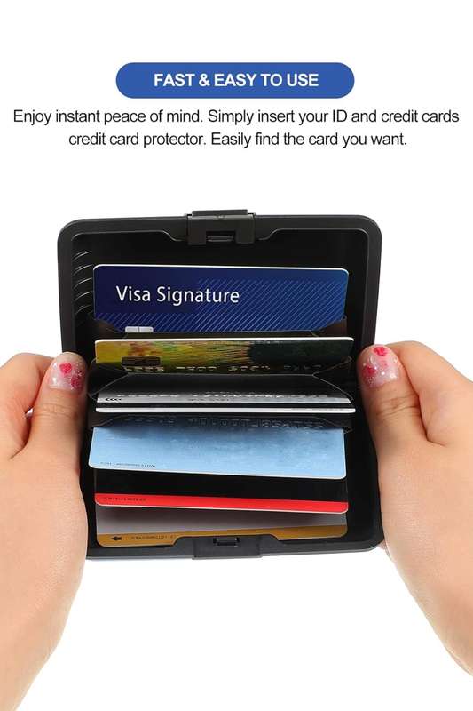 Senza® Hard Shell RFID 7 Slot Credit Card Holder Wallet PROMO-2-FOR-1