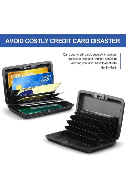Senza® Hard Shell RFID 7 Slot Credit Card Holder Wallet PROMO-2-FOR-1