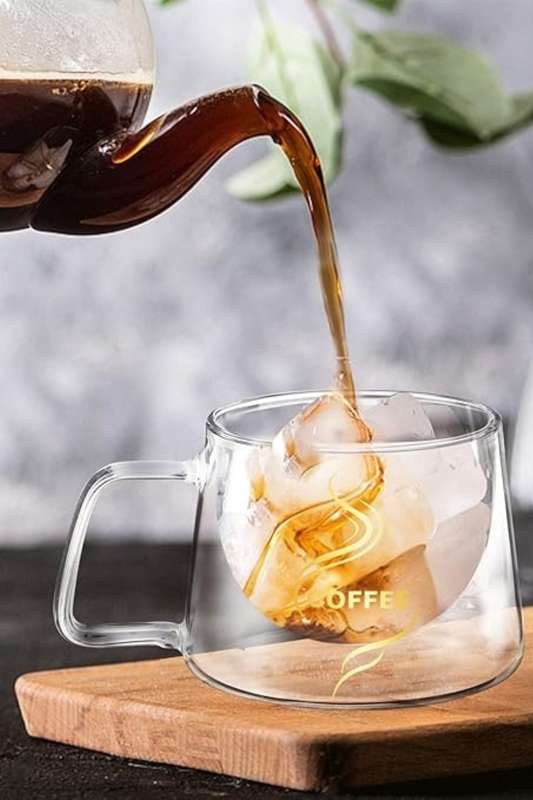 Senza® 2x 200ml Double Wall Coffee Glass with Handle