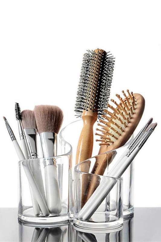 Senza® 3-in-1 Swirl Acrylic Makeup Organizer