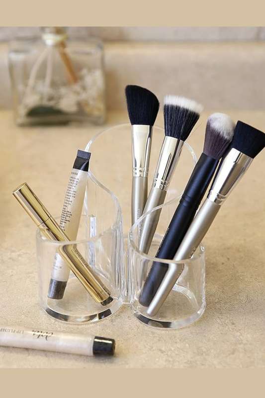 Senza® 3-in-1 Swirl Acrylic Makeup Organizer