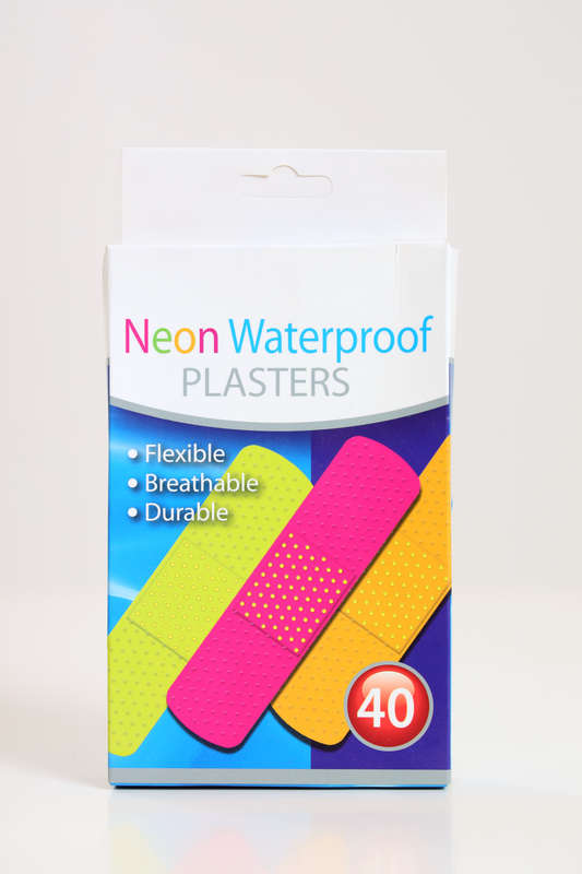 Senza® Waterproof Bandaid Neon Plasters Box Of 40