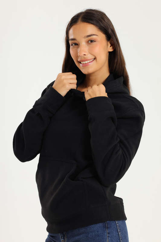 Unisex Branded Black Winter Fleece Hoodie For Men or Women