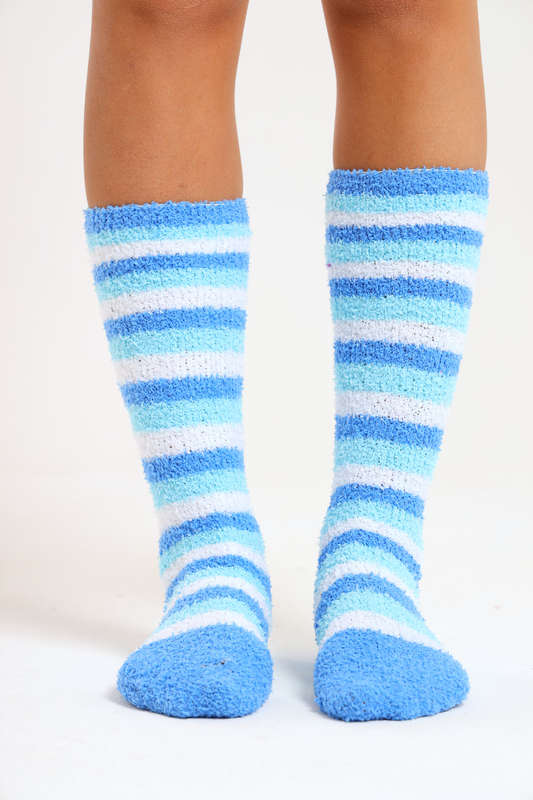 6 Pairs Fluffy Feet Fluffy Socks For Winter - Unisex Stripe Long Variety Pack