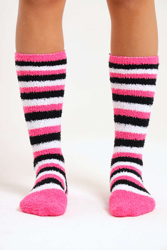 6 Pairs Fluffy Feet Fluffy Socks For Winter - Unisex Stripe Long Variety Pack