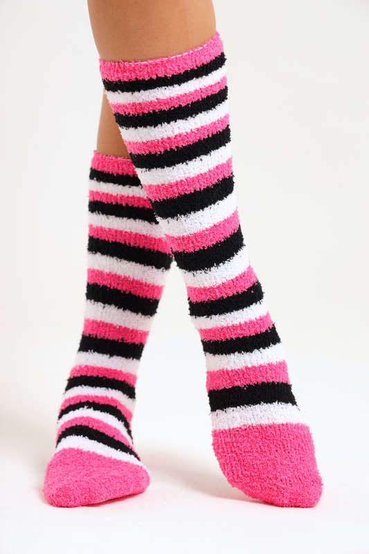 6 Pairs Fluffy Feet Fluffy Socks For Winter - Unisex Stripe Long Variety Pack