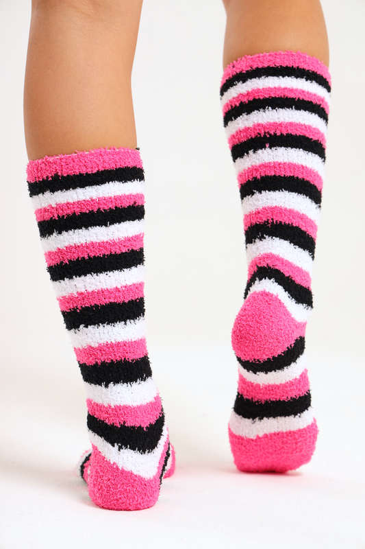 6 Pairs Fluffy Feet Fluffy Socks For Winter - Unisex Stripe Long Variety Pack