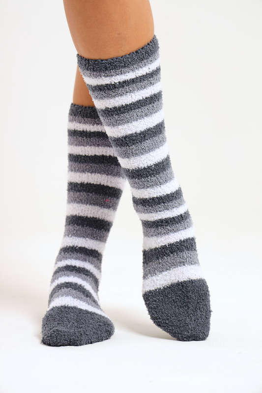 6 Pairs Fluffy Feet Fluffy Socks For Winter - Unisex Stripe Long Variety Pack