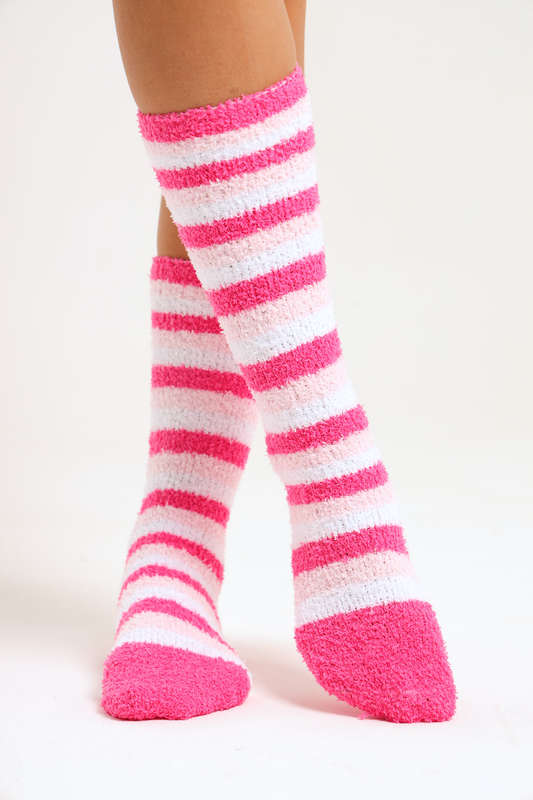 6 Pairs Fluffy Feet Fluffy Socks For Winter - Unisex Stripe Long Variety Pack