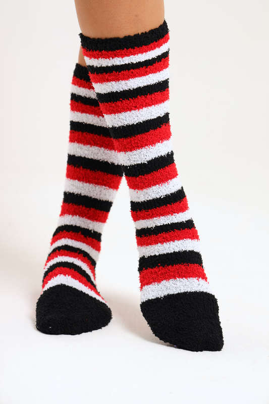 6 Pairs Fluffy Feet Fluffy Socks For Winter - Unisex Stripe Long Variety Pack