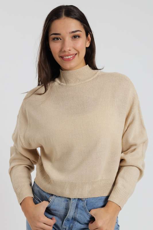 Emilia Ladies High Crew Neck Long Sleeve Bunny Sweater Jersey