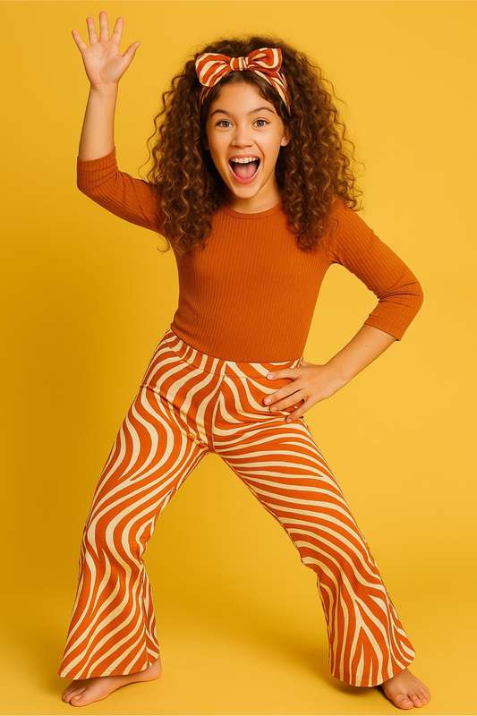 Girls Flared Leg Printed Leggings 7 to 12 Years
