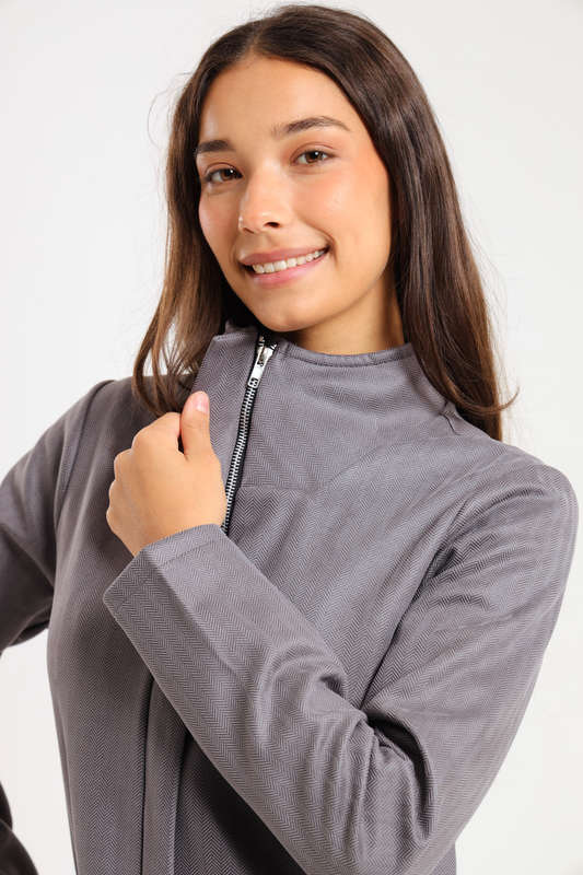 Ladies Hayden Concealed Zipp Winter Herringbone Jacket