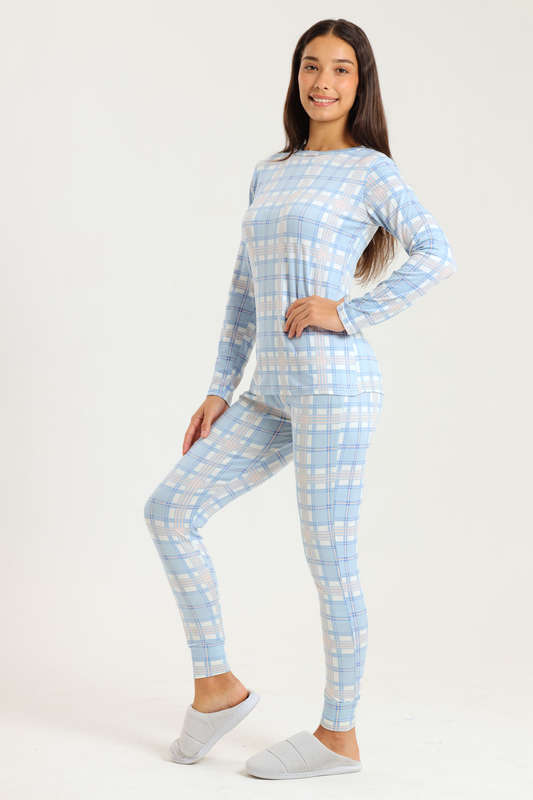 Ladies Printed Comfy Long Sleeve Pyjama Set