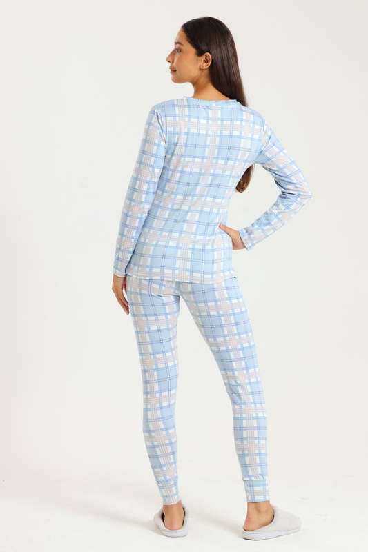 Ladies Printed Comfy Long Sleeve Pyjama Set