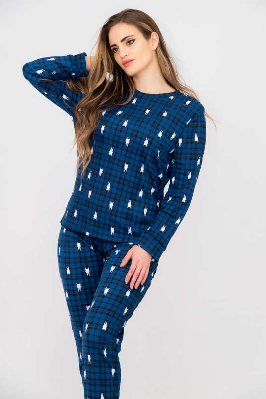 Ladies Printed Cozy Long Sleeve Pyjama Set