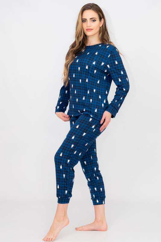 Ladies Printed Cozy Long Sleeve Pyjama Set