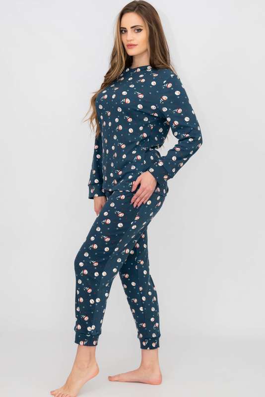 Ladies Printed Cozy Long Sleeve Pyjama Set