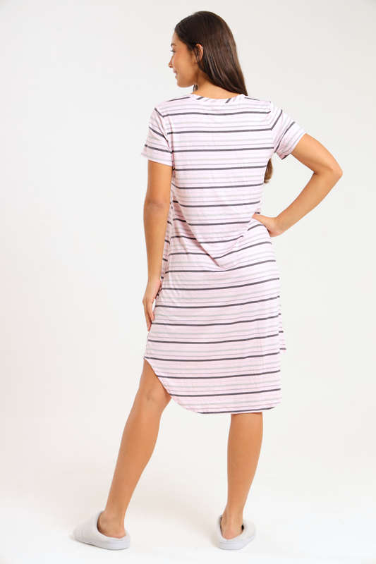 Ladies Short Sleeve Maxi Sleep Shirt