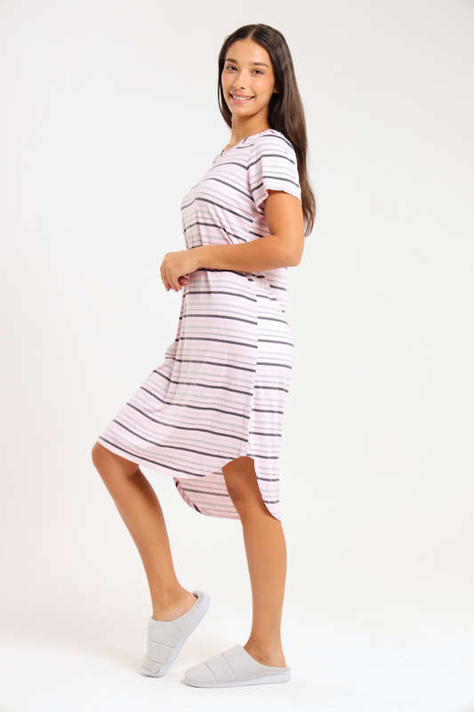 Ladies Short Sleeve Maxi Sleep Shirt