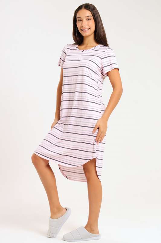 Ladies Short Sleeve Maxi Sleep Shirt
