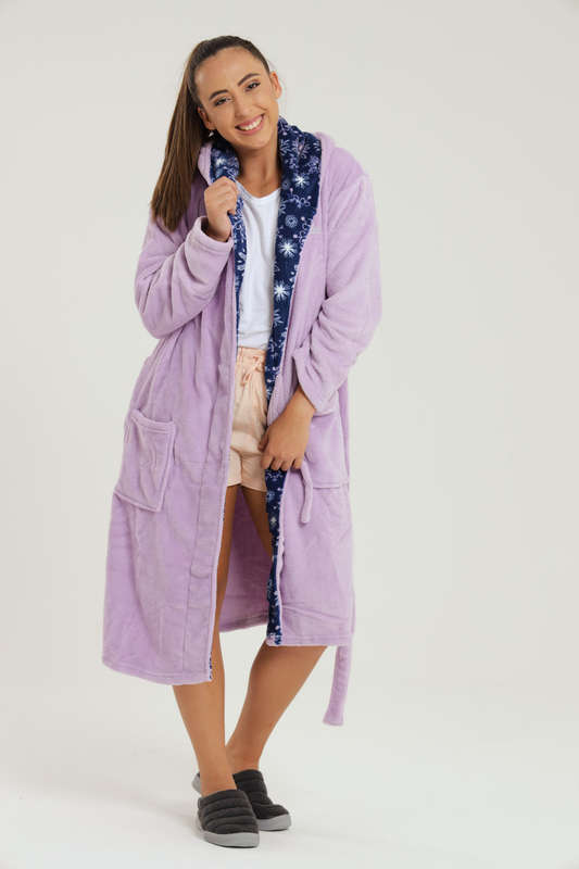 Plush Hooded Coral Fleece Luxury Winter Gown