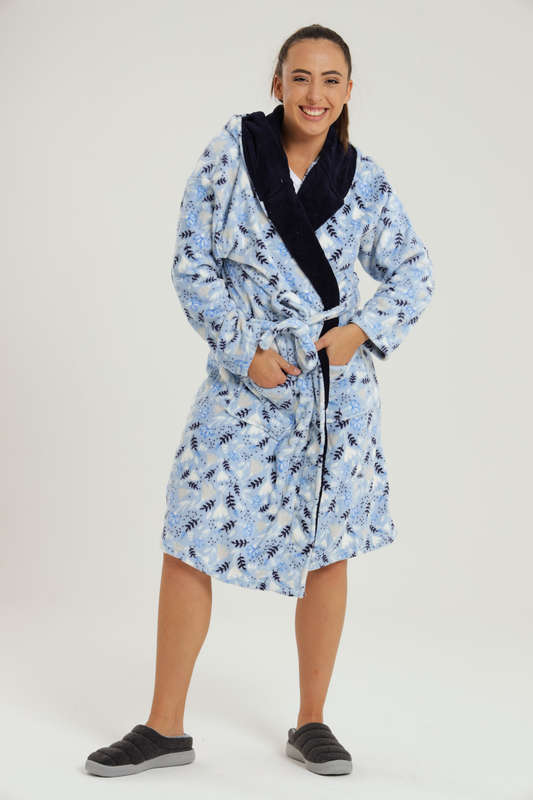 Plush Hooded Coral Fleece Luxury Winter Gown