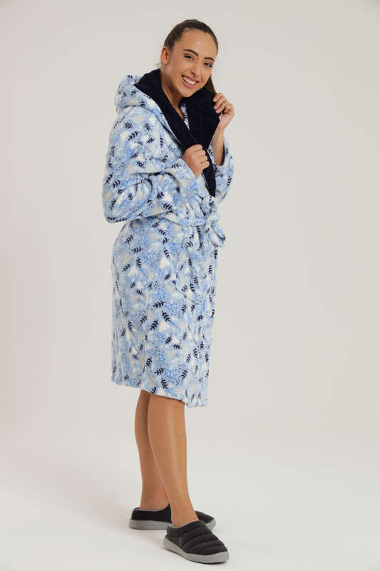 Plush Hooded Coral Fleece Luxury Winter Gown