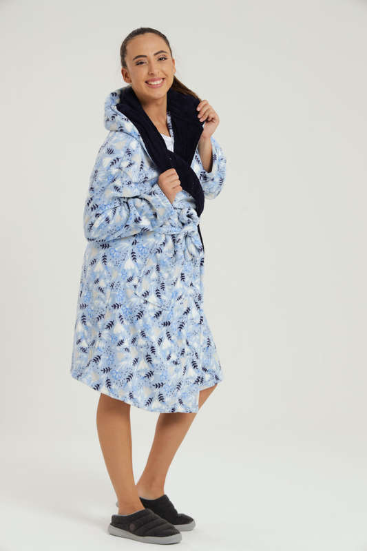 Plush Hooded Coral Fleece Luxury Winter Gown