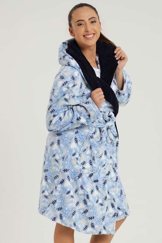 Plush Hooded Coral Fleece Luxury Winter Gown