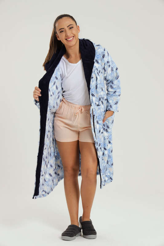 Plush Hooded Coral Fleece Luxury Winter Gown