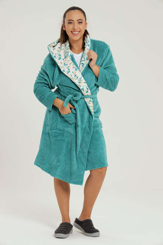 Plush Hooded Coral Fleece Luxury Winter Gown