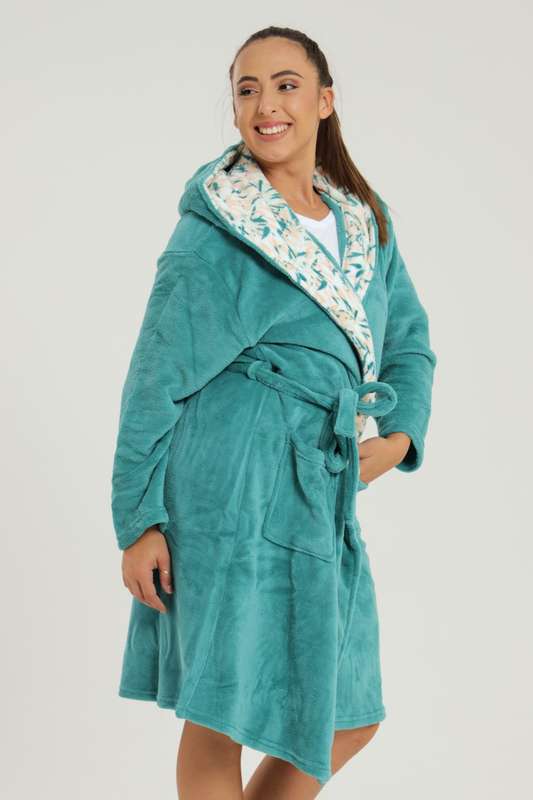 Plush Hooded Coral Fleece Luxury Winter Gown