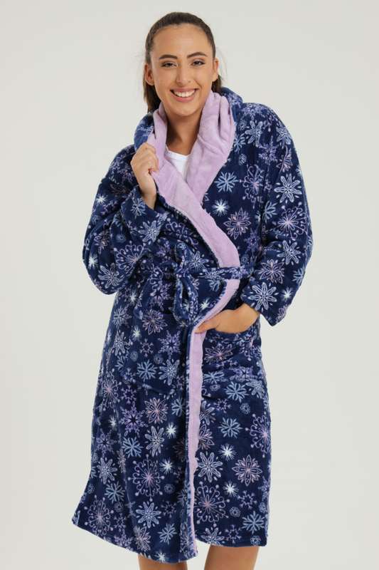 Plush Hooded Coral Fleece Luxury Winter Gown