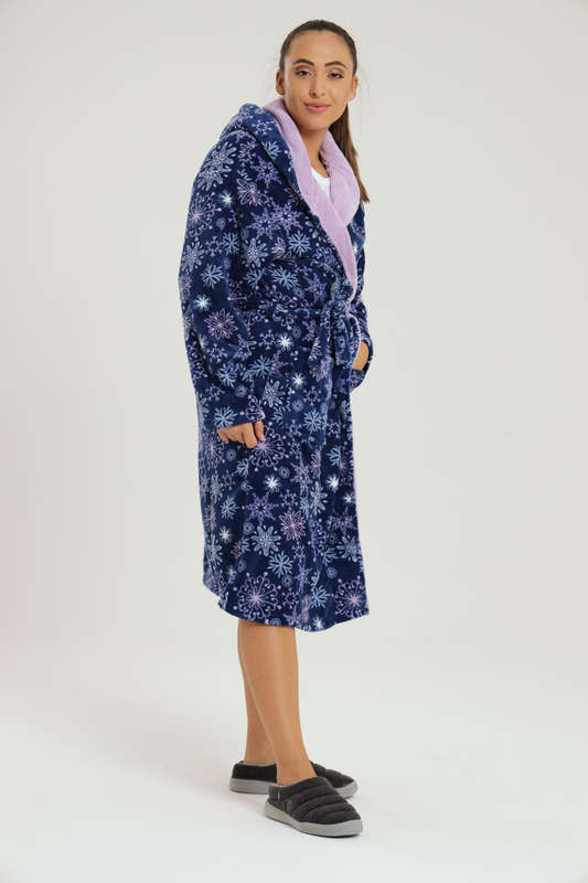 Plush Hooded Coral Fleece Luxury Winter Gown