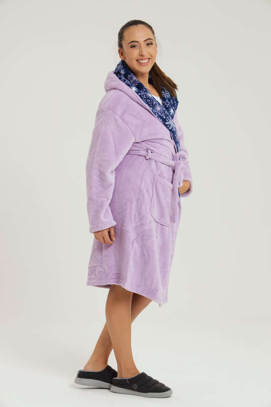 Plush Hooded Coral Fleece Luxury Winter Gown