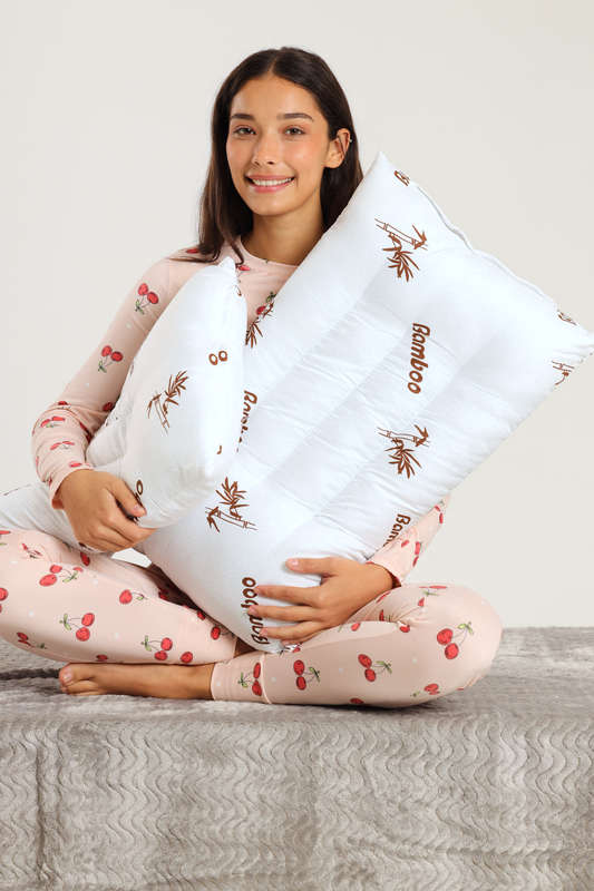 Premium Bamboo Quilted Twin Pack Support Pillows
