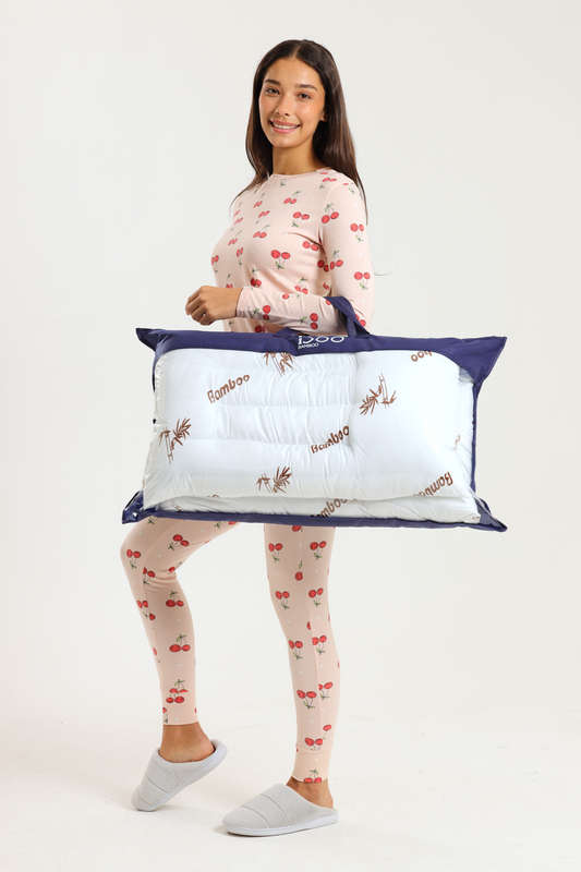 Premium Bamboo Quilted Twin Pack Support Pillows
