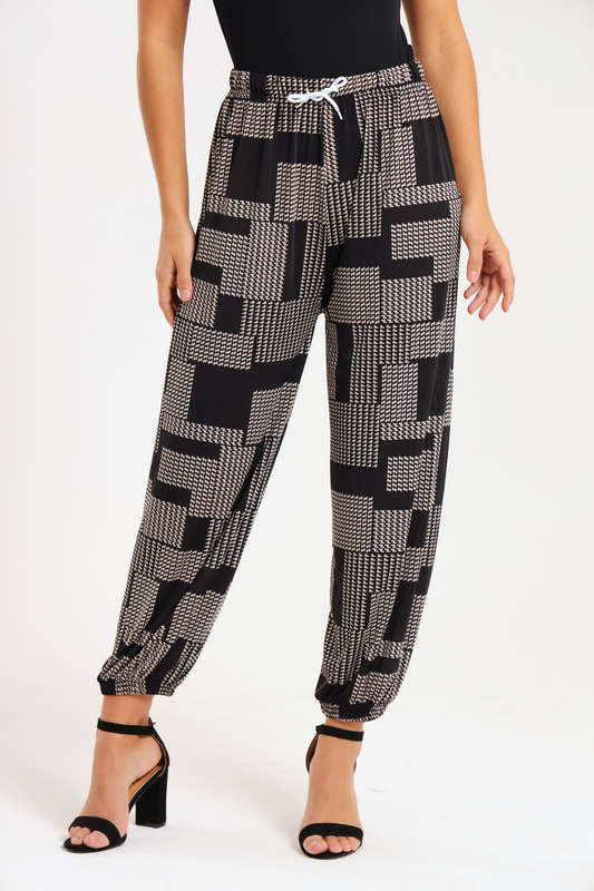Senza® Casual Harem Wide Leg Everyday Printed Pants