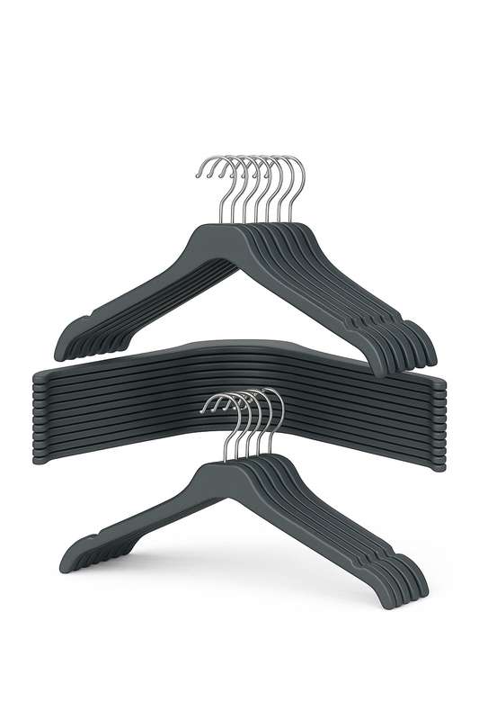 Senza® Heavy Duty Box of 50-Piece Reconditioned Retail Clothing Plastic Hangers With Metal Hook ...