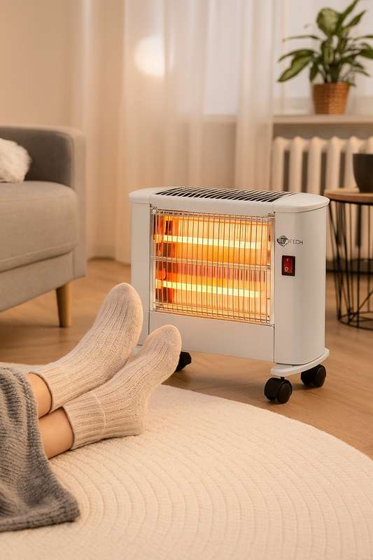 Blutech 1200W 3 Bar Quartz Heater 1500W BT-524 On Wheels