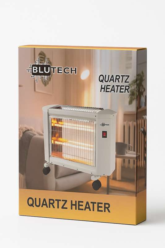 Blutech 1200W 3 Bar Quartz Heater 1500W BT-524 On Wheels