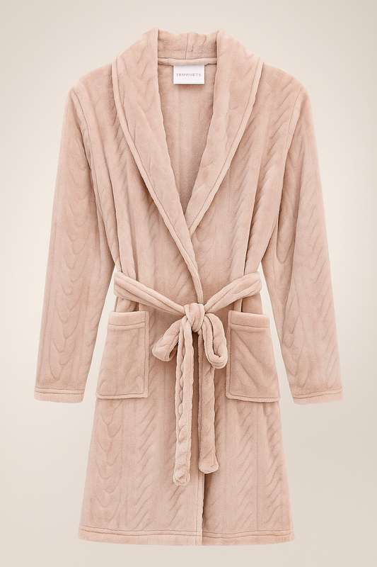 Branded Plush Textured Winter Gown