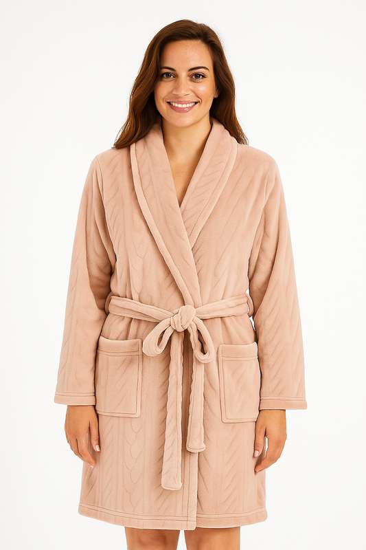 Branded Plush Textured Winter Gown
