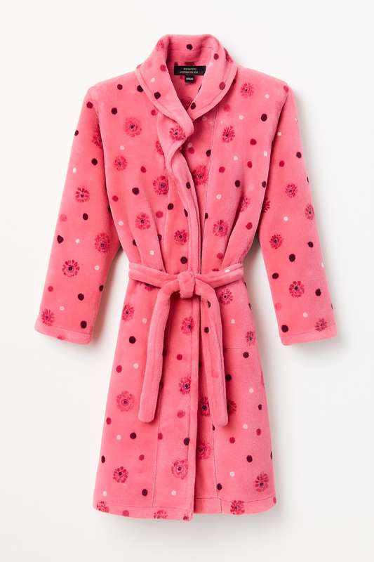 Girls Printed Fleece Lined Sherpa Winter Gown 3 to 14 Years