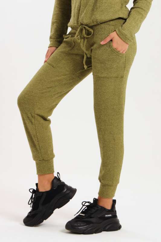 Ladies Italian Ribbed Track Pants with Pockets