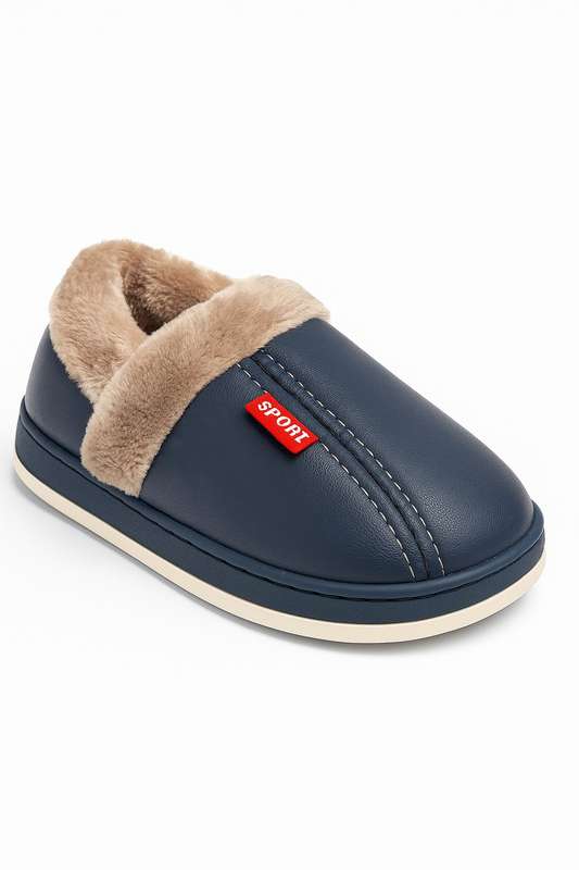 Kids Soft Fur-Lined Non-Slip Winter Slippers