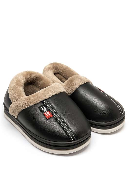 Kids Soft Fur-Lined Non-Slip Winter Slippers