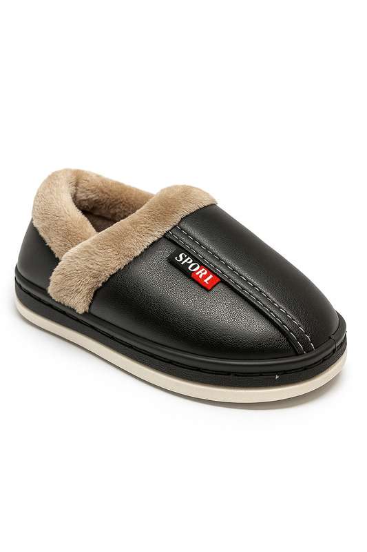 Kids Soft Fur-Lined Non-Slip Winter Slippers