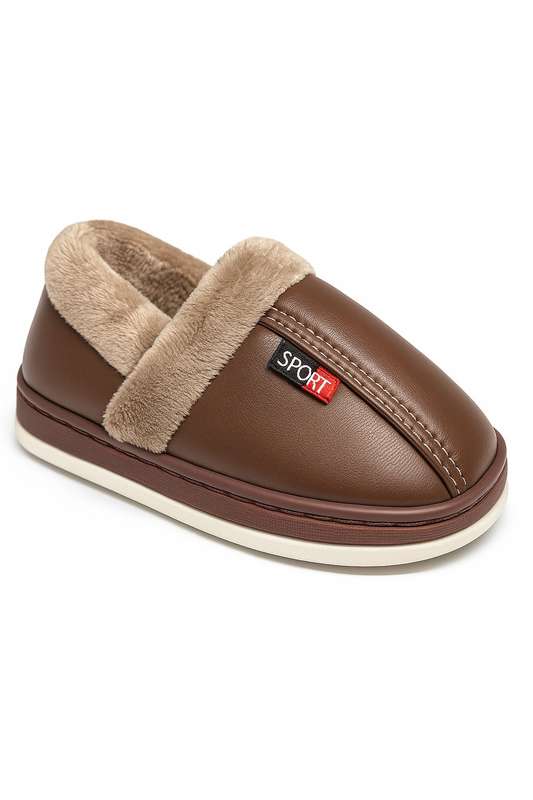 Kids Soft Fur-Lined Non-Slip Winter Slippers